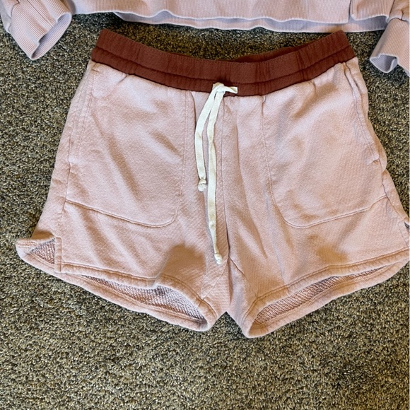 MADEWELL MWL Airyterry Hoodie Sweatshirt and Shorts Set in Colorblock - Picture 2 of 9
